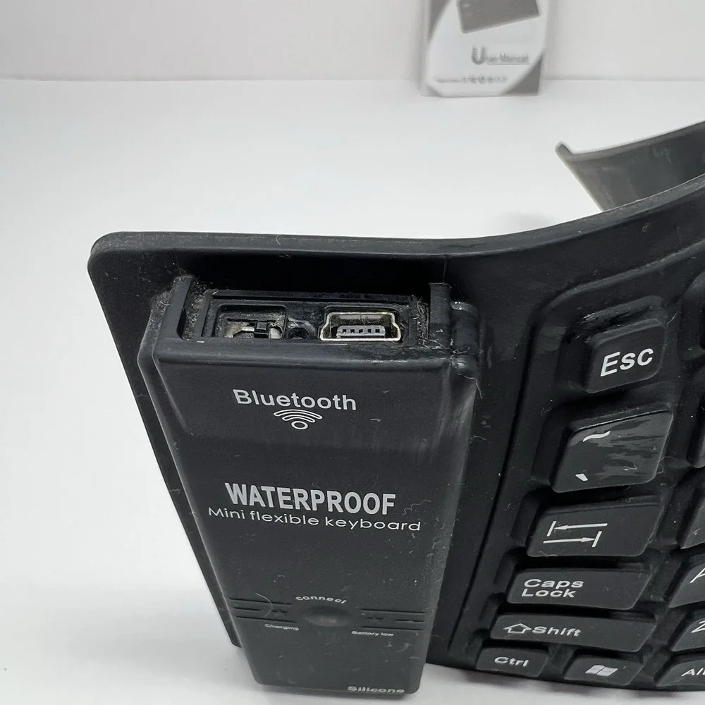 Flexible Silicone Waterproof Keyboard Bluetooth Portable and Foldable